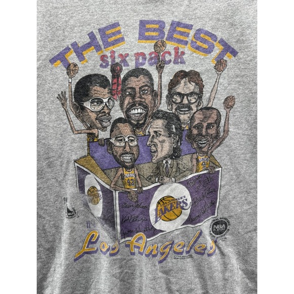 Vintage Los Angeles Lakers Shirt Mens Medium The Best Six Pack Kareem Magic